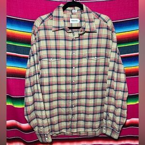 Taylor Stitch The Glacier Shirt in Tan Plaid Size 46